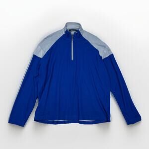 Zegna Sport Men's Pullover Size Large 1/4 Zip Long Sleeve Shirt Dry Layer Blue